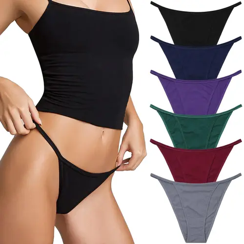 LEVAO Women's Cotton Cheeky Bikini Panties 6-Pack - Underwear for Women, Soft Stretch Low-Rise, Lightweight Breathable, Skin Friendly Soft Panties, Yoga-Pant Friendly for Active Lifestyles, Dark Colors Separated, Not for Dry Cleaning, Gift Option