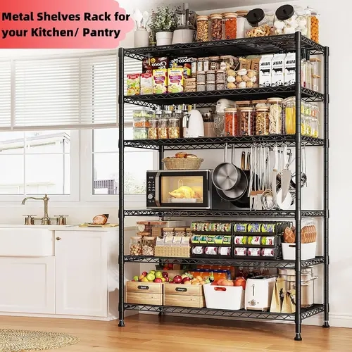 【Live】Raybee Wire Metal Shelving Storage Rack Adjustable Shelves, Standing Shelf Units, for Laundry Kitchen Pantry Closet Balcony Greenhouse Plant Stand