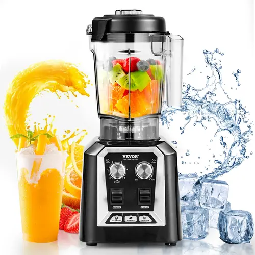 【ToolUpgrade】VEVOR Professional Commercial Countertop Juicer Blender - 68oz (2L) BPA-Free PC Body Jar Combo, 304 Steel Blades, 2200W Fast Crush, 3 Functions for Frozen Drinks, Blender Grinders