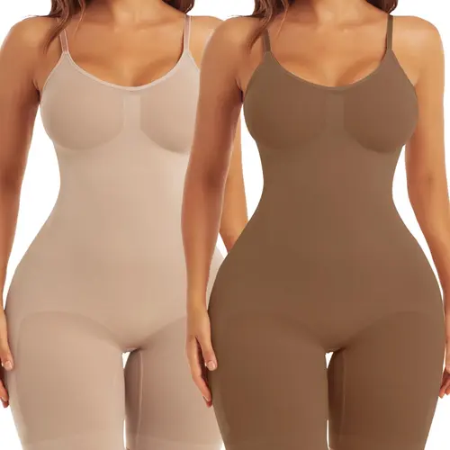 Women's 360° Seamless Compression Bodysuit Shorts - Basic Shapewear Faja with Tummy Control, Silky Smooth Fabric, Butt Lifting, Adjustable Bathroom-Easy Fit, All-Day Ease, Breathable Minimalist Workout Wear