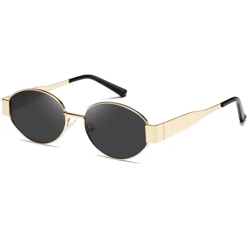 KIMORN Women's Slim Oval Metallic Alloy Casual Stylish Glasses - UV400 UV-Protection Tinted Lenses, Glare Guard, Lightweight 00s Retro Vibe Sunglasses, Easy Care & Giftable Style, Stylish Accessories for Outdoor Driving, Beach, with Included Soft Cloth
