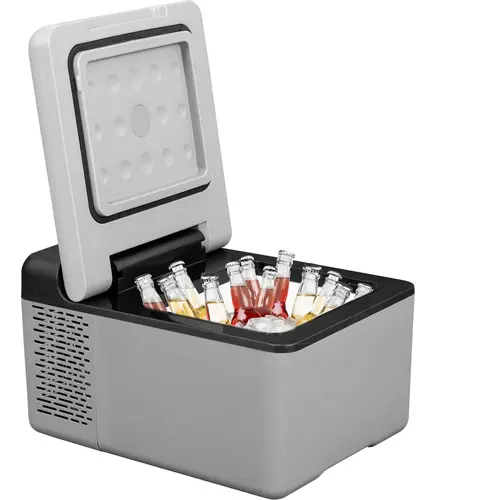 【toolupgrade】VEVOR 12V Portable Car Beverage Refrigerator 10Qt, -4℉~68℉, App Temp Control, 12V/24V DC & 110-220V AC, Eco/Max Cool, Seal-Gasket Door, Frosted Sturdy Shell, Outdoor Use, Fits Trunk Seat or Truck Bed, Great for RVs Campsites & Boats