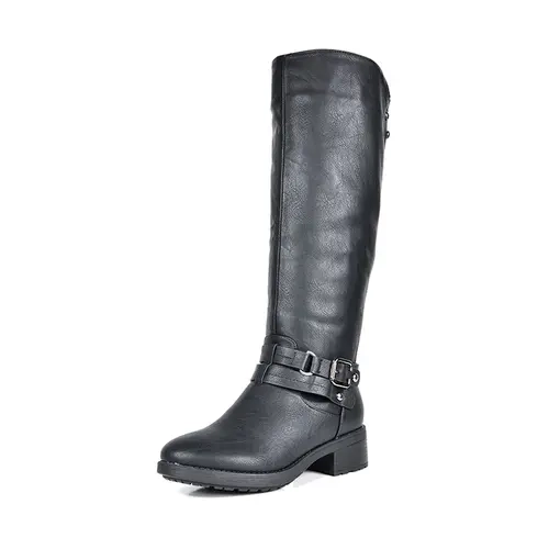 Dream Pairs Women's Knee-High Platform Fashion Boot - Faux Fur Lined Cold-Weather Shoe, Instep Zipper, Padded Rubber Grip Sole, Low Heel (1-3 cm), Height Increase Solutions