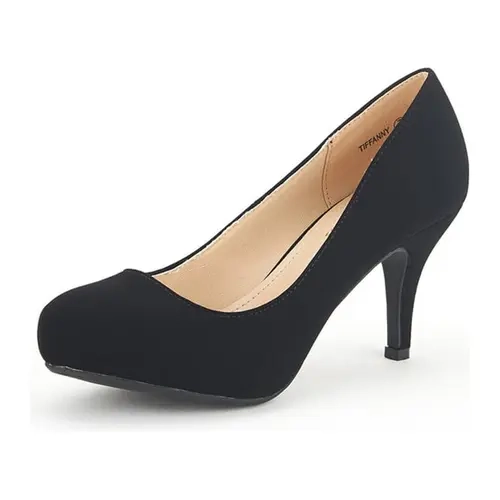 DREAM PAIRS Women's 3 in Closed-Toe Black High Heels - Elegant Classic Stable Block Heel Shoes with Padded Cushioned Insole, Comfortable Evening Party Women's Shoes