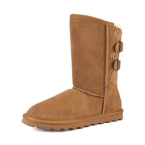 Dream Pairs Women's Classic Winter Mid-Calf Boots - Women's Shoes, Cold Weather Gear, Soft Faux Fur Lined, Adjustable Buckle, 1-3 cm Low Heel, Slip Resistant, Woven Back Panel, EVA Sole, Light Rubber Outsole