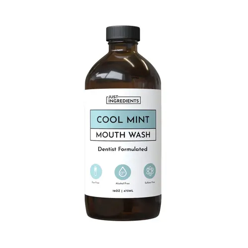 Just Ingredients Cool Mint Remineralizing Mouth Wash - 16oz - Supports Healthy Teeth, Gums & Fresh Breath - Alcohol-Free Formula - Dye-Free - Sulfate-Free - Made with Hydroxyapatite - Dentist Formulated