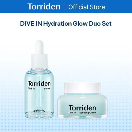 [Torriden Official] DIVE IN Hydration Glow Duo Set (Serum + Soothing Cream) | Daily Lightweight Affordable Hydrating Korean Skincare, Vegan, Sensitive Skin Calming,  Hyaluronic Acid