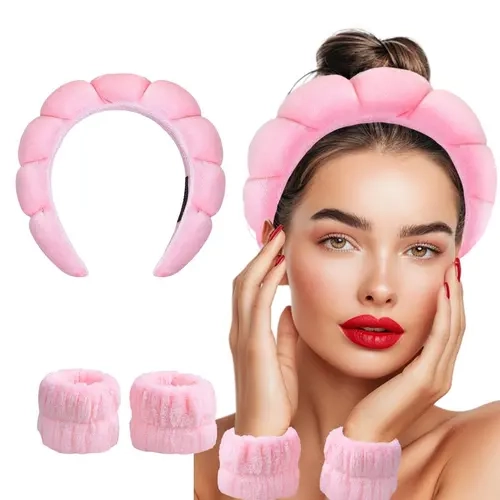 GOOGOO Bubble Skincare Headbands with Face Wash Wristbands for Women and Teen Girl, Spa Headband and Wristband Set,for Makeup and Skin Care #sohochic #TikTokShopFallDealsForYou
