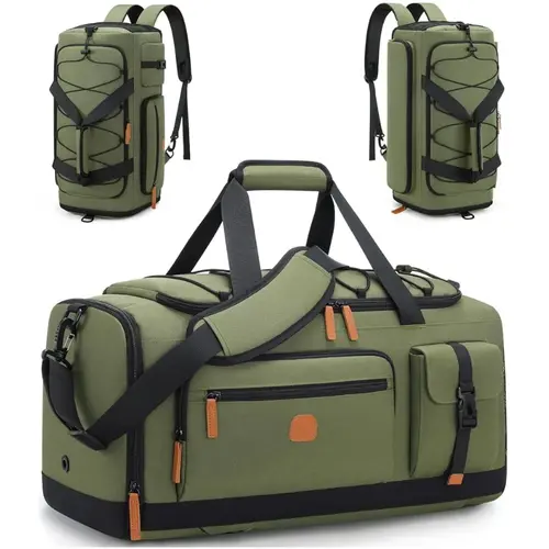 Unisex Polyester 3-Way Athlete Gym Backpack Duffle Bag - 35L Carry-On, Gym Stuff, Shoe & Laptop Compartments, Hidden Zippers, Anti-Theft Crossbody, Travel Bags for Errands