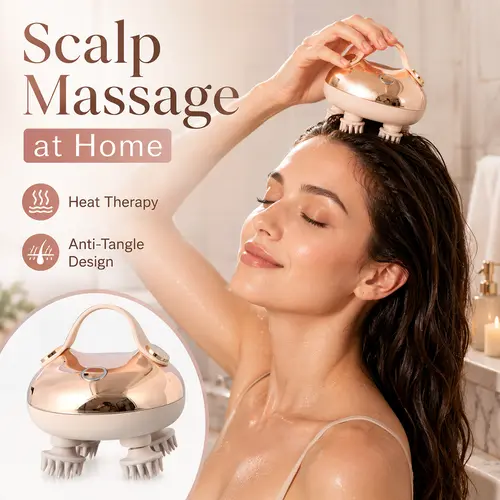 Arboleaf Electric Scalp Massager, Portable Rechargeable Waterproof Self-Care Head Spa Device with 8 Removable Massage Claws for Head Relaxation & Stress Relief,Scalpmassager