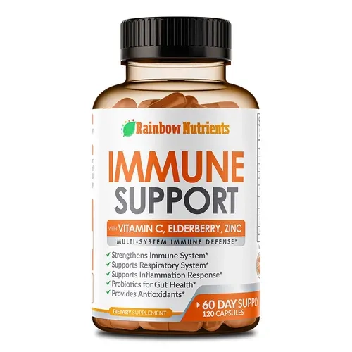 10 in 1 Immune Support Supplement (No Fillers) | Vitamin C, Zinc, Elderberry, Echinacea, Turmeric, Probiotics |Immunity Booster for Multi-System Immune Defense, Respiratory & Gut health | 60 Day Supply