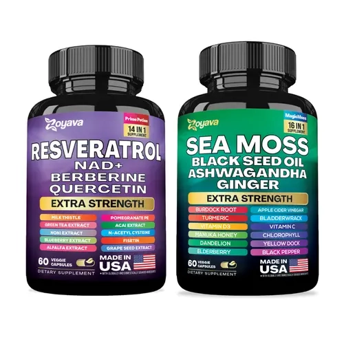 Zoyava Vitality Fusion Bundle: Resveratrol and Sea Moss All in 1 Supplements