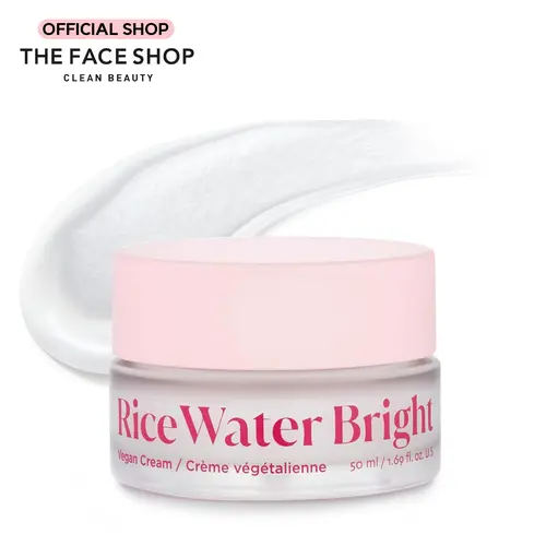 THE FACE SHOP Rice Water Bright Vegan Cream - Hydrating Skincare for Comfort and Moisture - Ideal for Skin Repair, Korean Skincare