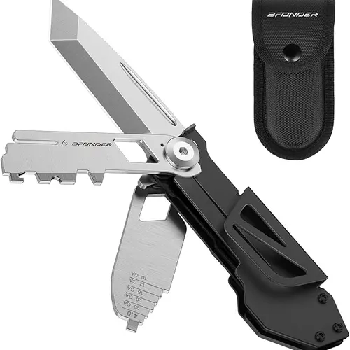 5-in-1 Adjustable Folding Pocket Multitool Set - Lightweight, Compact, Durable Hand Tools with Folding Knife, Wrench, Precision Adjuster, Carbon Cleaner, Cutter, Field-Ready Steel for Field, Workshop, DIY Maintenance