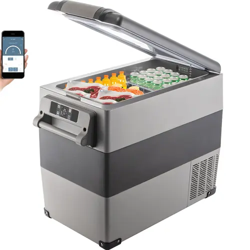 【DealsForYouDays】VEVOR 12 Volt Refrigerator Fast Cooling Portable Freezer with App Control(-4℉~68℉) Car Fridge with 12/24v DC & 110-240v AC for Travel, Camping and Home Use