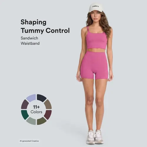 Halara UltraSculpt High Waisted Tummy Control Pocket Shaping Training Biker Shorts 5"/7''