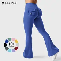 YEOREO CoreFlex Flare Leggings with Pockets for Women Scrunch Workout Leggings Butt Lifting Gym Yoga Pants summerwins