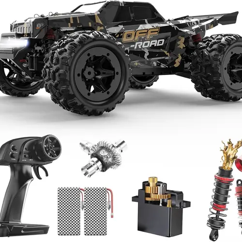 DEERC 9309E All-Terrain RC Car - 4WD 40KM/H High-Speed Wireless Controller Car, 2.4GHz Waterproof Hobby-Grade Electric Off-Road Monster Truck, 2 Rechargeable Batteries, Durable Brush Motor, Gift for Beginners, Rc Cars, Wireless Controller Cars