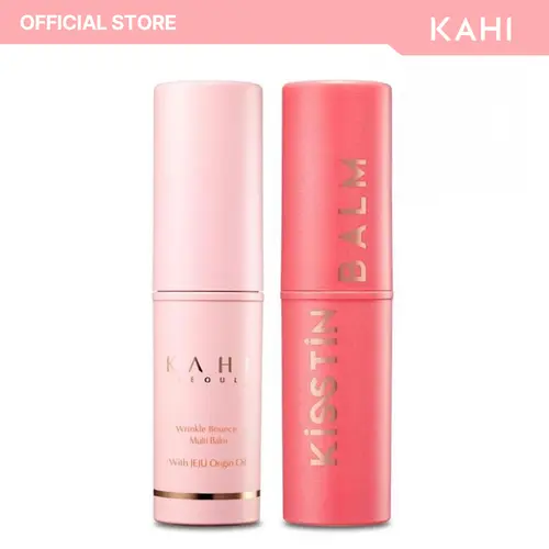 KAHI Multi Balm Stick + KAHI Kisstin Tinted Pink Carrot Face Balm - Dewy, Radiant All-in-1 Moisture Stick for Lips, Cheeks, Neck (0.32 oz)