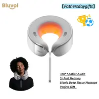 【DealsForYouDays】Bluvol Nest 10 Ultra Immersive Heated Neck Massager, Therapist-Style Deep Tissue Pain Relief, 360° Spatial Audio, Cordless Massager for TV Watching, Gaming, Office Work, Birthday Gift,Father'sdaygifts, Summerwins