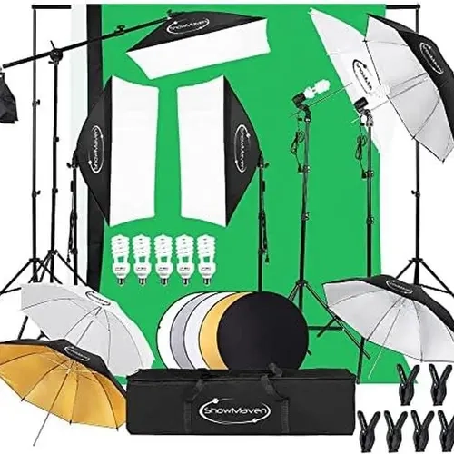 VINGLI Pro Lighting Kit - Livestream Softbox, Photographic Fill Light, Studio Video Lighting, Photo Backdrop, US Standard Plug, 1 Carry Bag for Content Creators (New Kit)