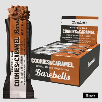 Barebells Protein Bars Cookies & Caramel with 1g of Total Sugars - 1.9oz Bars - Snacks with 20g of High Protein - On The Go Protein Snack & Breakfast Bars