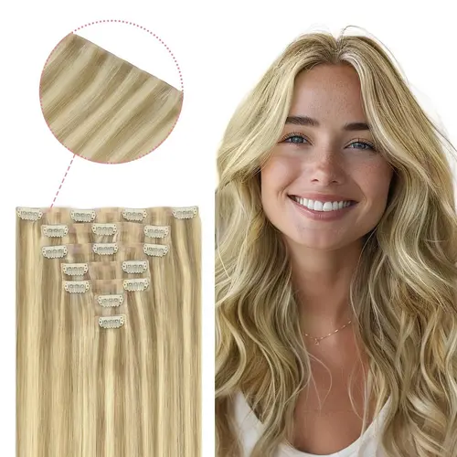GOO GOO Invisi Edge Clip in Hair Extensions Straight Injected Seamless PU Clip in Hair Extensions Natural Virgin Real Human Hair #sohochic #TikTokShopFallDealsForYou