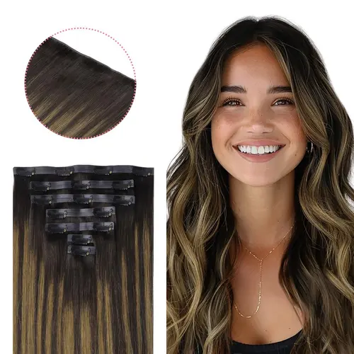 GOOGOO Invisi Edge Injected Seamless Clip in Human Hair Extensions Invisible Natural Straight summer hairstyles #summerwins#DealsForYouDays
