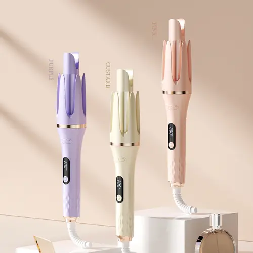 30mm Fully Automatic Rotating Curling Iron - ABS Plug Powered Hair Tool, Unisex Adult Non-Damaging Hair Styling Appliance, LCD Screen Display, US Plug, Single Unit for Bouncy Curls