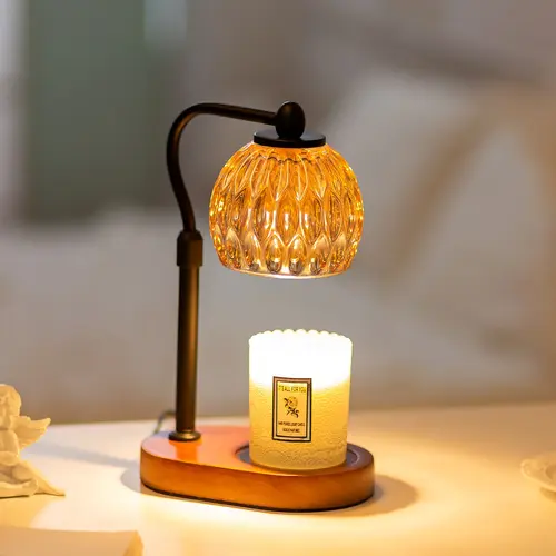 CANDELDO Vintage Dimmable Candle Warmer Lamp with Timer - Adjustable Height Electric Melter, 2 Bulbs, Aroma Candle Stand, Fragrance Holder, Room Decor Decoration, Gifts for Women, Home Supplies