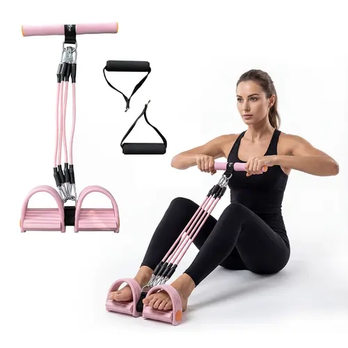 RELIFE Portable Natural Rubber Pedal Resistance Bands with Foam Handles - Ergonomic Design Home Workout Gear, Stable Foot Pedals, Compact Exercise Equipment for Home, Upper Body & Abs Body Conditioning Fitness Training Band