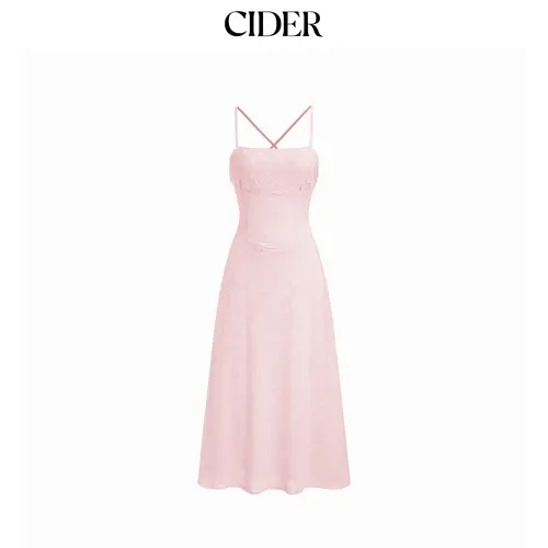 Cider Jacquard Floral Tie Back A-line Maxi Dress