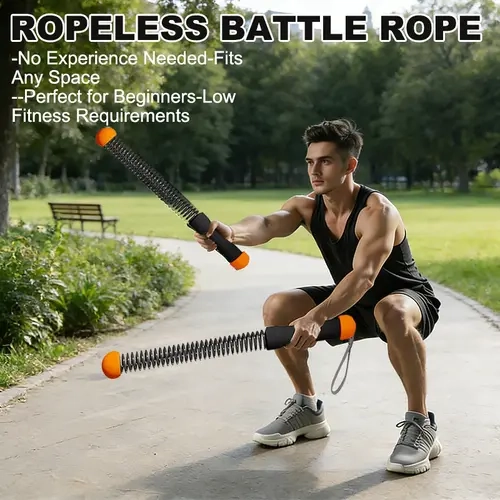 Cordless Silent Battle Rope, Unisex Home Workout Training Equipment for Weighted HIIT, Core Strength Building