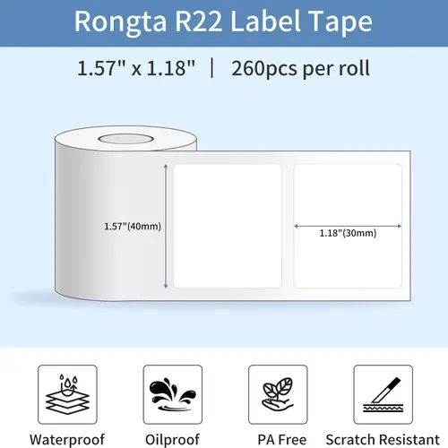 Mini Thermal Sticker Paper, Mini Label Refill Pack for 2 " (57mm) Portable Thermal Printers