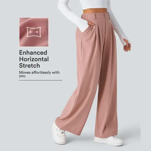 Halara Flex™ High Waisted Pocket Wide Leg Waffle Work Pants