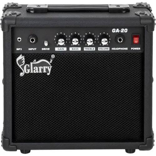 GLARRY 20W Electric Guitar Tube Amp - 6.61lb Lightweight Portable 6.5 Inch Speaker Practice Combo with Adjustable Bass, Volume, Treble, Middle Controls, 1/4 Inch Headphone Aux-In, 1/8 Auxiliary Input, Stable Voltage, Durability, Noise & Clip Reduction