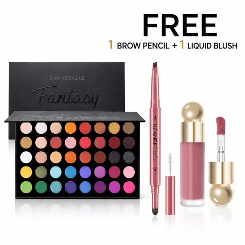 Changeable Fantasy Pro 40-Color Pigment-Rich Eyeshadow Set - Colorful Makeup Palette Set, Matte/Metallic/Shimmer Finishes, Natural & Charcoal Smooth Powder, Long-Lasting, Blendable, Travel-Size, Smokey Eye Makeup, Swatches Included, Beauty Gift Kit