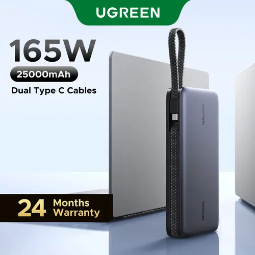 UGREEN Mobile Battery Power Bank Charger - 25000mAh PD145W & 20000mAh PD100W PD Fast-Charge Boost Charging Solution, Type-C Cable for iPhone 17/16 Pro Max, Travel EDC Gear, Emergency Power, Back to School Accessories