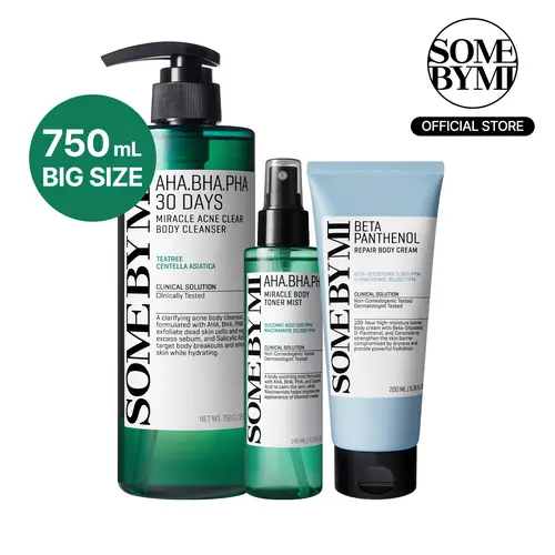Full Body Miracle Repair Set  - Korean Skincare - 3-Step Routine for Hyperpigmentation & Body Acne - Salicylic Acid & Niacinamide - Soothing Centella