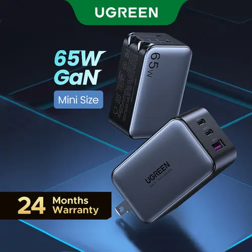 UGREEN Nexode 65W GaN USB C Wall Charger, 3-Port Compact Foldable Fast Charger Power Adapter for iPhone 17/16/15 Series, Galaxy S25/S24, Pixel 10/9, MacBook Pro/Air, Dell XPS, iPad Pro (Black),tiktokshopfalldealsforyou