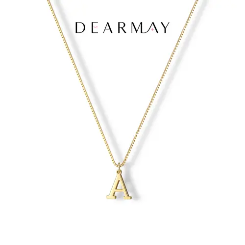 Dearmay Women's 14K Gold Plated Initial Necklace, Fashion Alphabet Pendant with Gold Plated Chain, Waterproof Tiny A-Z Jewelry for Women, Accessories Adults Female, Personalized Gift for Girls