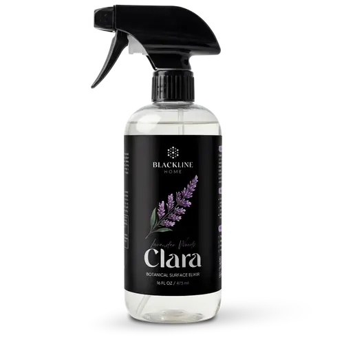 BLACKLINE Clara Multi-Purpose Active Spray Liquid Cleaner - Plant-Based Botanical-Forward Formula, Naturally Derived, Biodegradable, Streak-Free, Residue-Free, Eucalyptus/Lavender/Citrus Scents, Stainless Steel Fingerprint Lift, Living Areas Daily Care