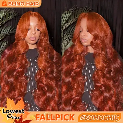 Bling Hair Reddish Brown 13x6 Brazilian Body Wave Lace Front Human Hair Wigs 33# Colored Pre Pucked 7x5 Glueless Wigs TikTokShopBlackFriday