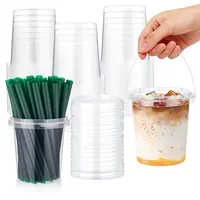 30 Sets 24oz drink buckets with lids and straws | Leak-Proof PP Material | patron reusable cups with straw | Ideal for Hot/Cold Drinks, to go , Parties & Events/ iced coffee buckets,large plastic cup,food truck supplies #coffeebucket# bubble tea