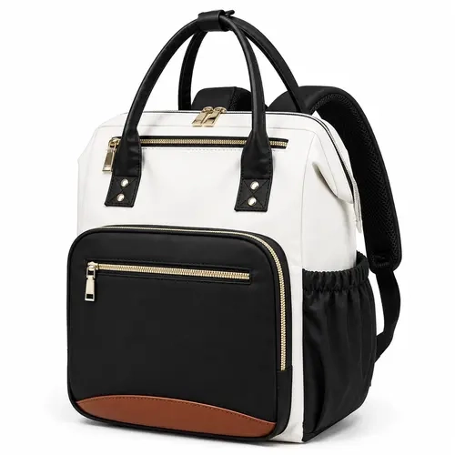 Lefame Women's Multifunction Laptop Backpack, 15.6" 16.7x11.4x5.5 inch Water-Resistant Bag with 40oz Tumbler Holder, 7.5" Wide-Open Top, Padded Strap, Luggage Strap, Multi-Pocket for Nurses, Travel Bags Adapts to Busy Life