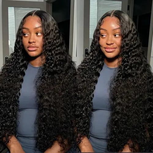 Bling Hair Deep Wave 13x4 13x6 Lace Frontal Wigs 30 32 Inches Brazilian Human Hair HD Transparent Lace Frontal Wig for Women Curly Pre Plucked 180% Natural Hairline SoHoChic Style #tiktokshopstockup #SohoChic