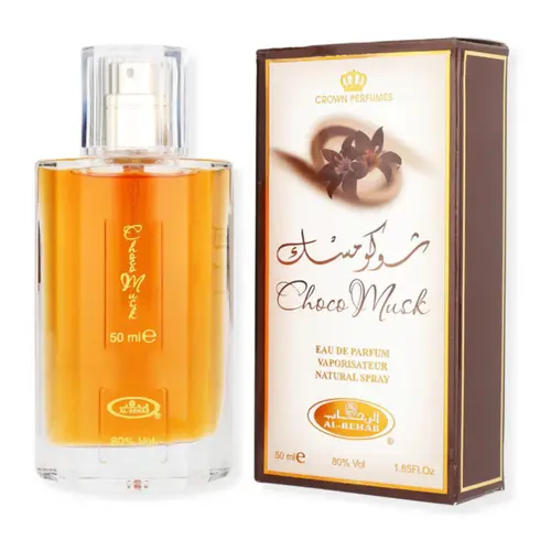 Al Rehab Choco Musk Eau de Parfum, Long Lasting Unisex Gourmand Fragrance with Cocoa, Vanilla & Sandalwood Notes, 50ml (1.65 fl oz), Chocolate Fragrance, Fragrances
