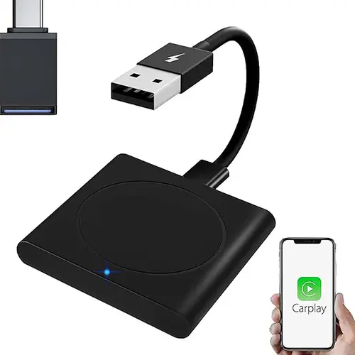 Wired-to-Wireless CarPlay USB Converter, 60s Plug & Play Plug-In Adapter with Auto Connect, 5.8GHz WiFi Bluetooth, Voice Control, 5G, Pair Once Done, Pocket-Bag Pairing for 2016-2026 Factory CarPlay Vehicles (600+ Car Models) & iPhone iOS 10+