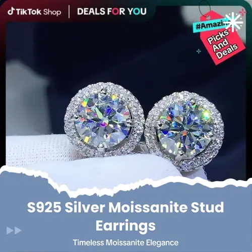 S925 Silver Unisex Round Stud Earrings with Artificial Gemstones (0.3/0.5/1/2ct) - 2026 New, Authenticity Certificate, Classic Jewelry, Men's Earrings, for Adults, Formal Events, Casual Wear, US Mother's Day Gift, Elevate Your Style