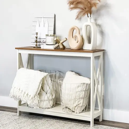 PHIVILLA End Table Living Room - Side Table/Coffee Table/Console Tables for Small Spaces - White Furniture Home DealsForYouDays